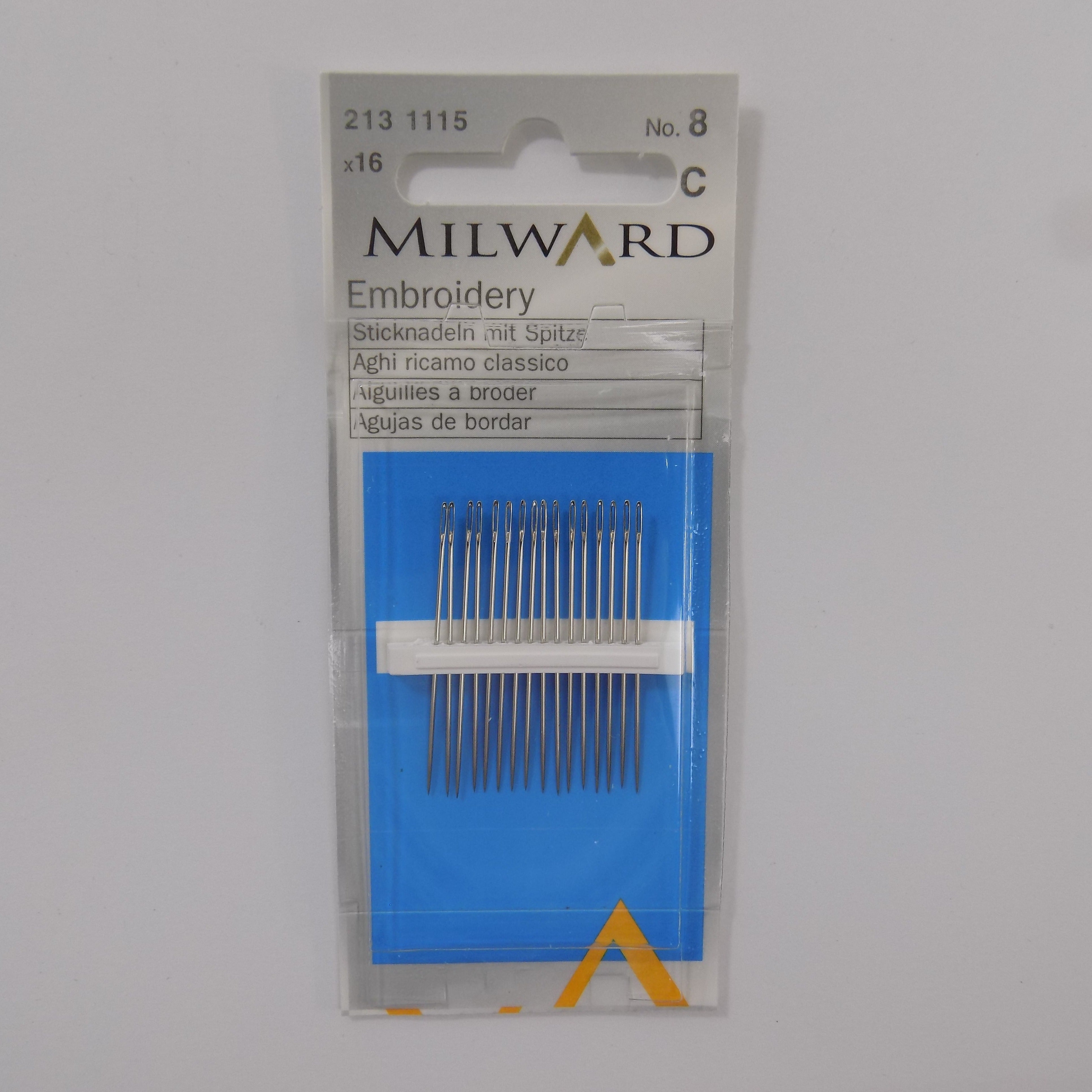 2131115  **MILWARD EMB NEEDLE NO.8 BLS (16)