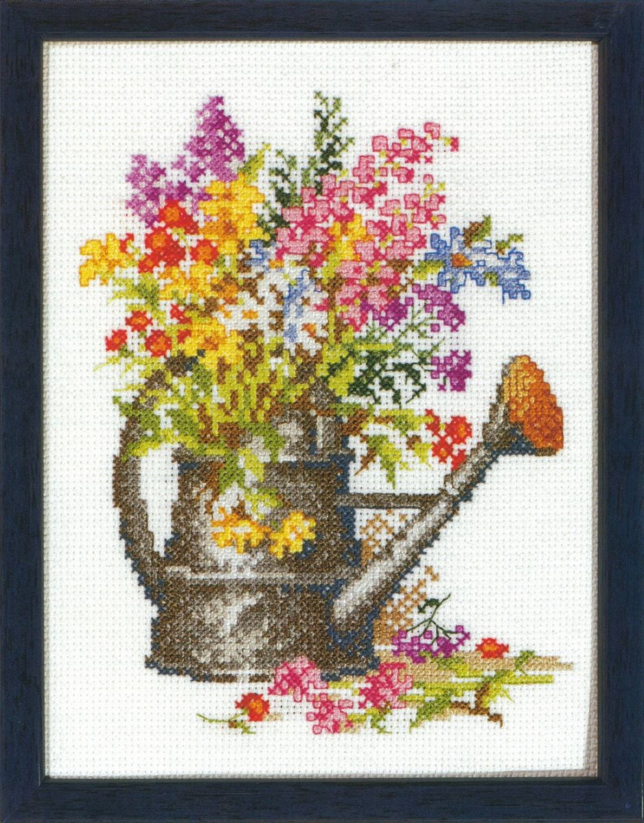 215364 - PAKO 15X20cm FLORAL CAN COUNTED CROSS STITCH KIT
