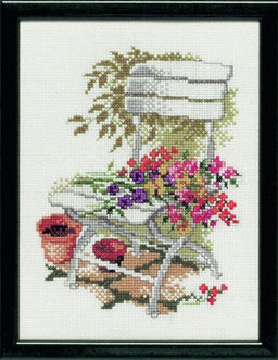 215365 - PAKO 15X20cm FLORAL SEAT COUNTED CROSS STITCH KIT