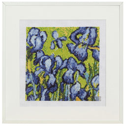 216780  PAKO COUNTED CROSS STITCH KIT IRISES BY VAN GOGH 16x16cm