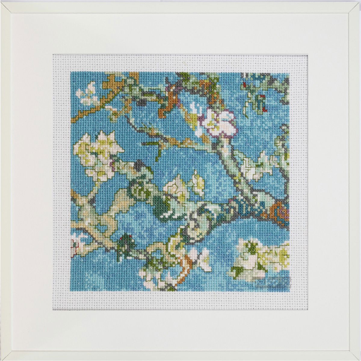 216781  PAKO COUNTED CROSS STITCH KIT ALMOND BLOSSOM BY VAN GOGH  16X16cm