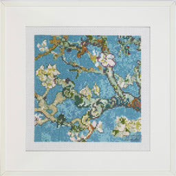 216781  PAKO COUNTED CROSS STITCH KIT ALMOND BLOSSOM BY VAN GOGH  16X16cm