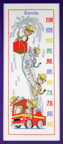 223761 - PAKO 30X67cm FIRE ENGINE CATS CHART COUNTED CROSS STITCH KIT