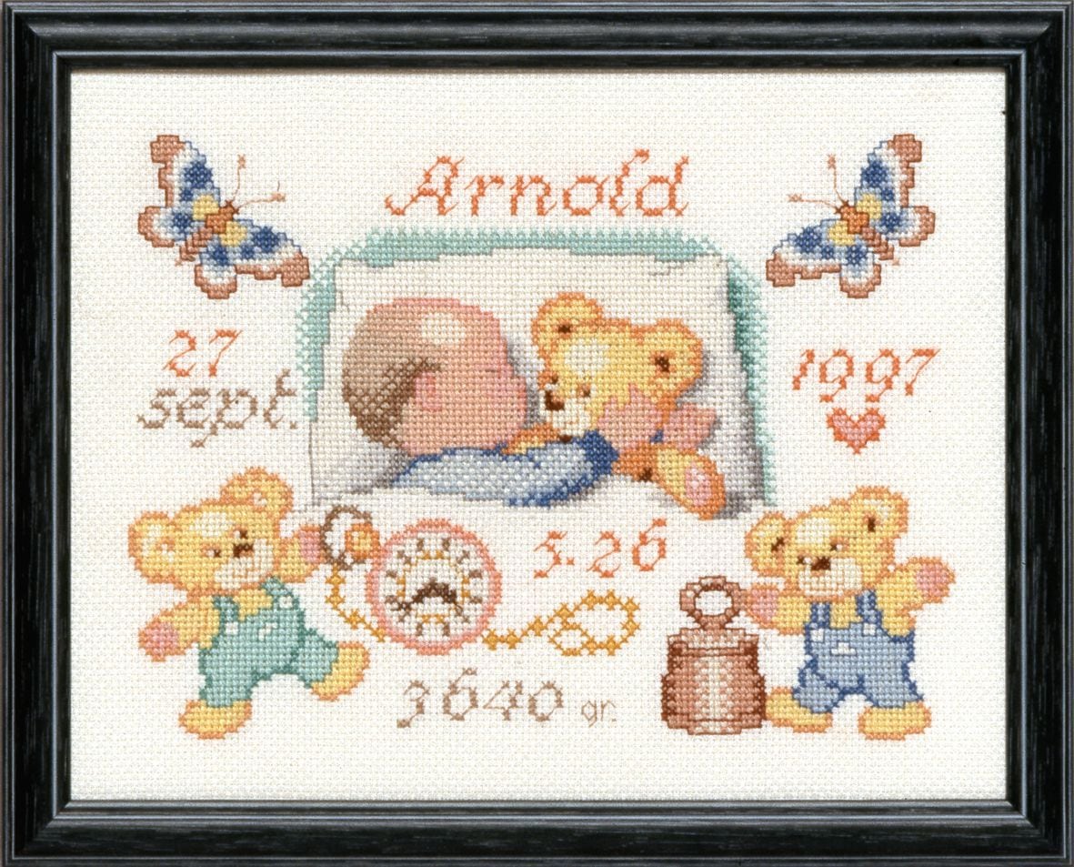 225291 - PAKO 30X24cm BIRTH CHART COUNTED CROSS STITCH KIT