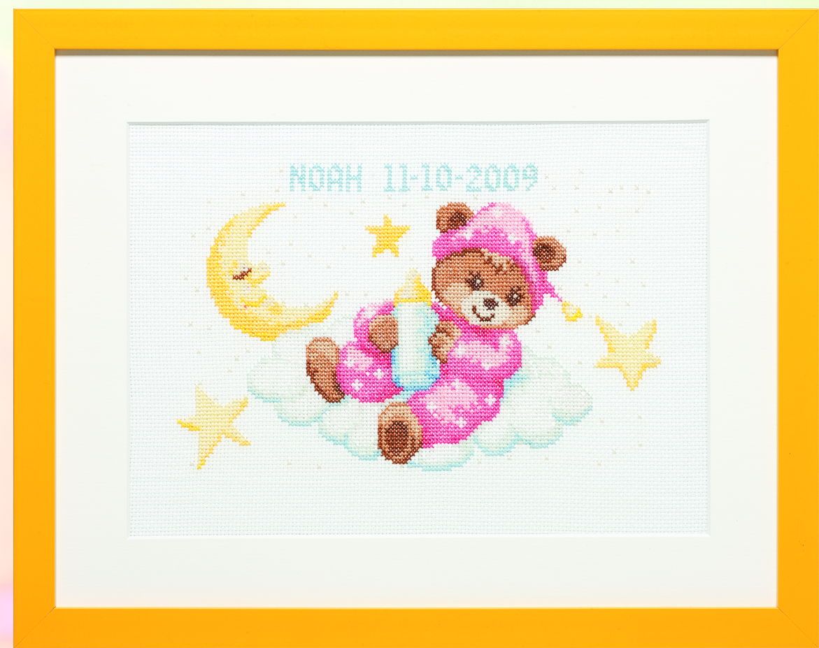 225293 - PAKO 39X31cm TEDDY ON CLOUD COUNTED CROSS STITCH KIT