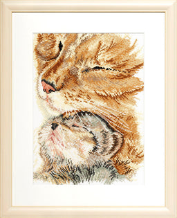 237092 - PAKO 34X42cm CAT LOVING KITTEN COUNTED CROSS STITCH KIT