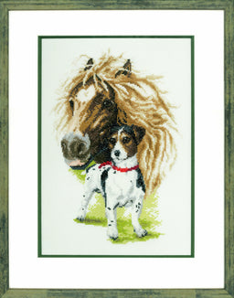 237097 - PAKO 37X47cm HORSE/PUPPY COUNTED CROSS STITCH KIT