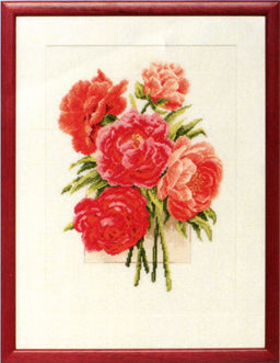 237098 - PAKO 40X51cm  PEONIES COUNTED CROSS STITCH KIT