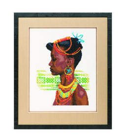 237102 - PAKO 43X51 cm AFRICAN LADY COUNTED CROSS STITCH KIT