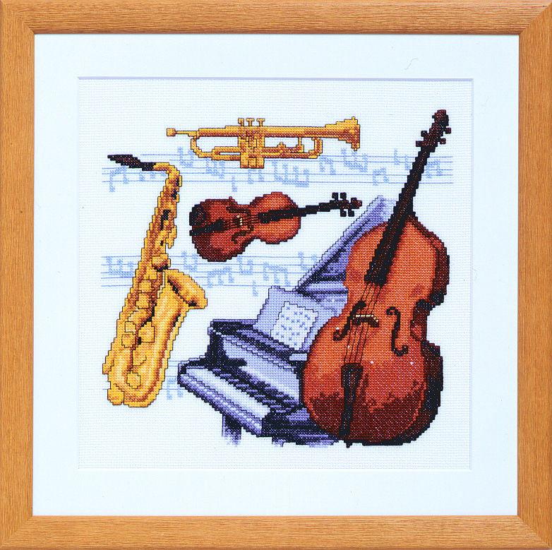 238588 - PAKO 36X36cm MUSICAL INSTRUMENTS COUNTED CROSS STITCH KIT