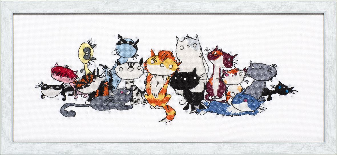 270119 - PAKO 51X24cm CAT GROUP COUNTED CROSS STITCH KIT