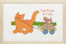 272001 - PAKO BIRTH CAT & PULLALONG TOY 43X30cm COUNTED CROSS STITCH