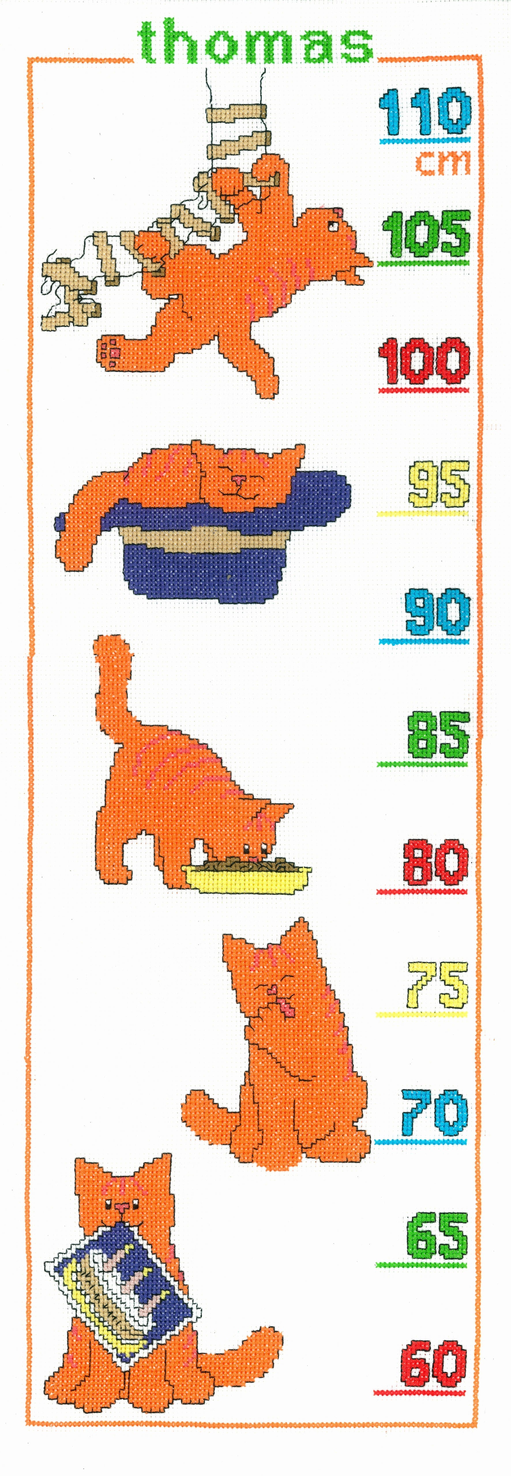 272030 - PAKO KITTEN HEIGHT CHART 22X62cm COUNTED CROSS STITCH KIT