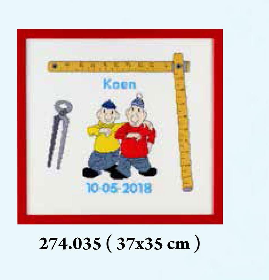 274035 - PAKO 37X35cm HANDY MEN NAME & DATE COUNTED CROSS STITCH KIT