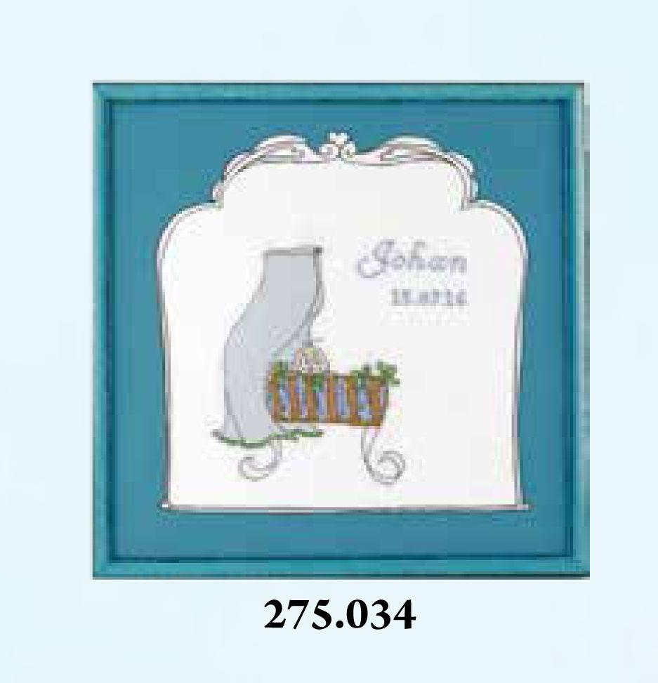 275034 - PAKO 31X31cm BABY PRAM BLUE BORDER COUNTED CROSS STITCH KIT