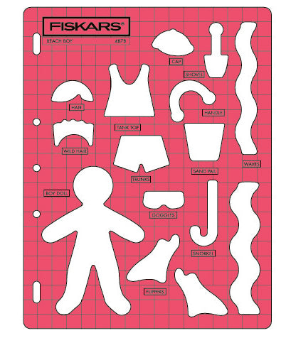 294878  ***FISKARS TEMPLATES BEACH BOY DOLL
