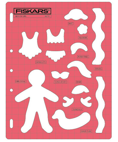 294879  ***FISKARS TEMPLATES BEACH GIRL DOLL