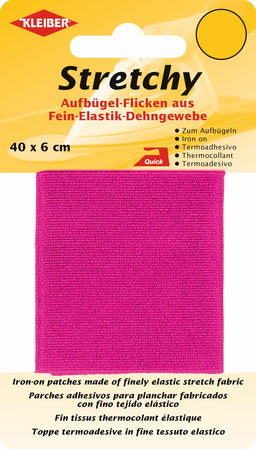300-11 KLEIBER STRETCHY IRON ON PATCH 1 PIECE 40cm X 6cm COL11 PINK