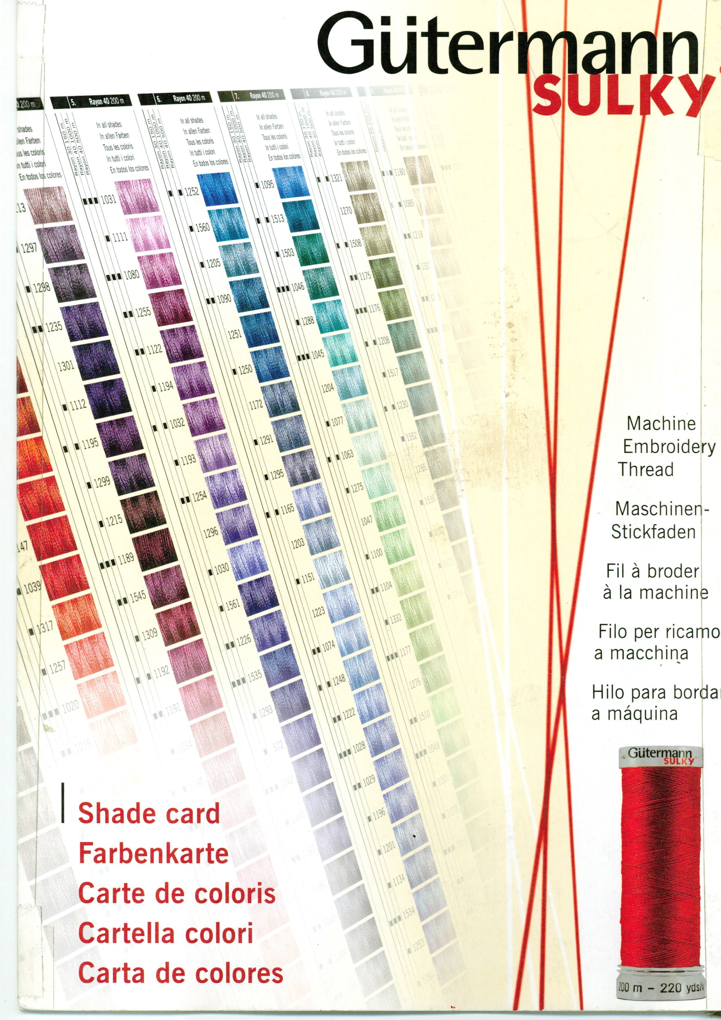 305359 - GUTERMANN SULKY MACH EMB SHADE CARD