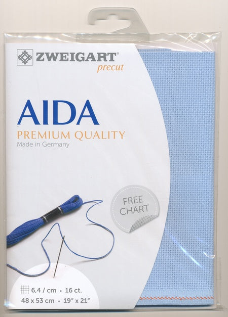 3251-503-PK - COTTON AIDA 16CT 503 SKY BLUE 48 x 53cm