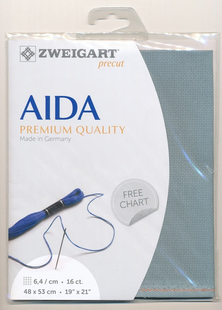 3251-594-PK - COTTON AIDA 16CT 594 ANT BLUE 48 x 53cm
