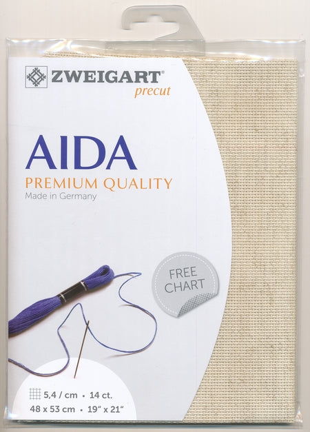 3279-54-PK - 51COTTON-34VISCOSE-15LINEN RUSTICO AIDA 14CT 54 NATURAL 48 x 53cm