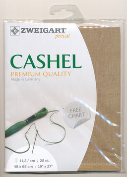 3281-326-PK - CASHEL 100% LINEN 28CT 326 DK BEIGE 48 x 68cm