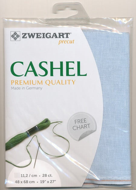 3281-562-PK - CASHEL 100% LINEN 28CT 562 PALE BLUE 48 x 68cm