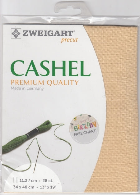 3281-322-PK - CASHEL 100% LINEN 28CT (48x68cm) DARK CREAM