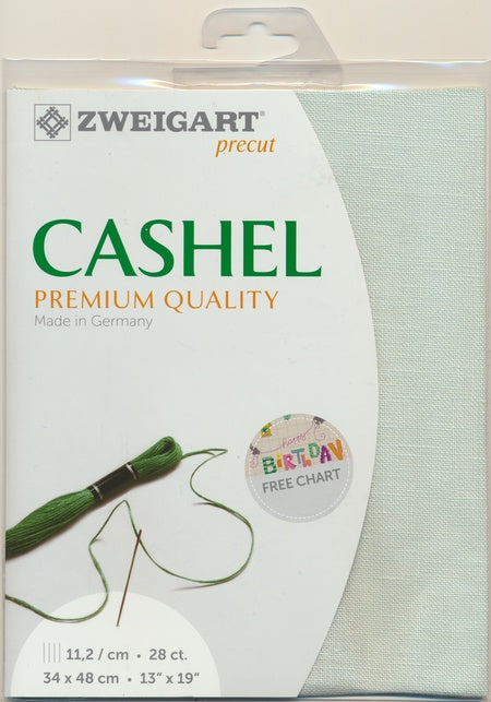 3281-6125-PK - CASHEL 100% LINEN 28CT (48x68cm) 6125 MINT GREEN