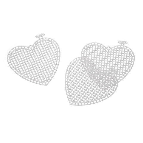 33147 - CLEAR HEART SHAPED PLASTIC CANVAS 3 inches