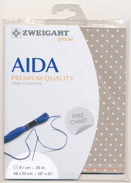 3326-3189-PK  AIDA 20 CT (48X53CM) 3189 BEIGE/WHITE SPOT