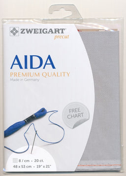 3326-705-PK - COTTON AIDA 20 CT 48X53CM 705 GREY