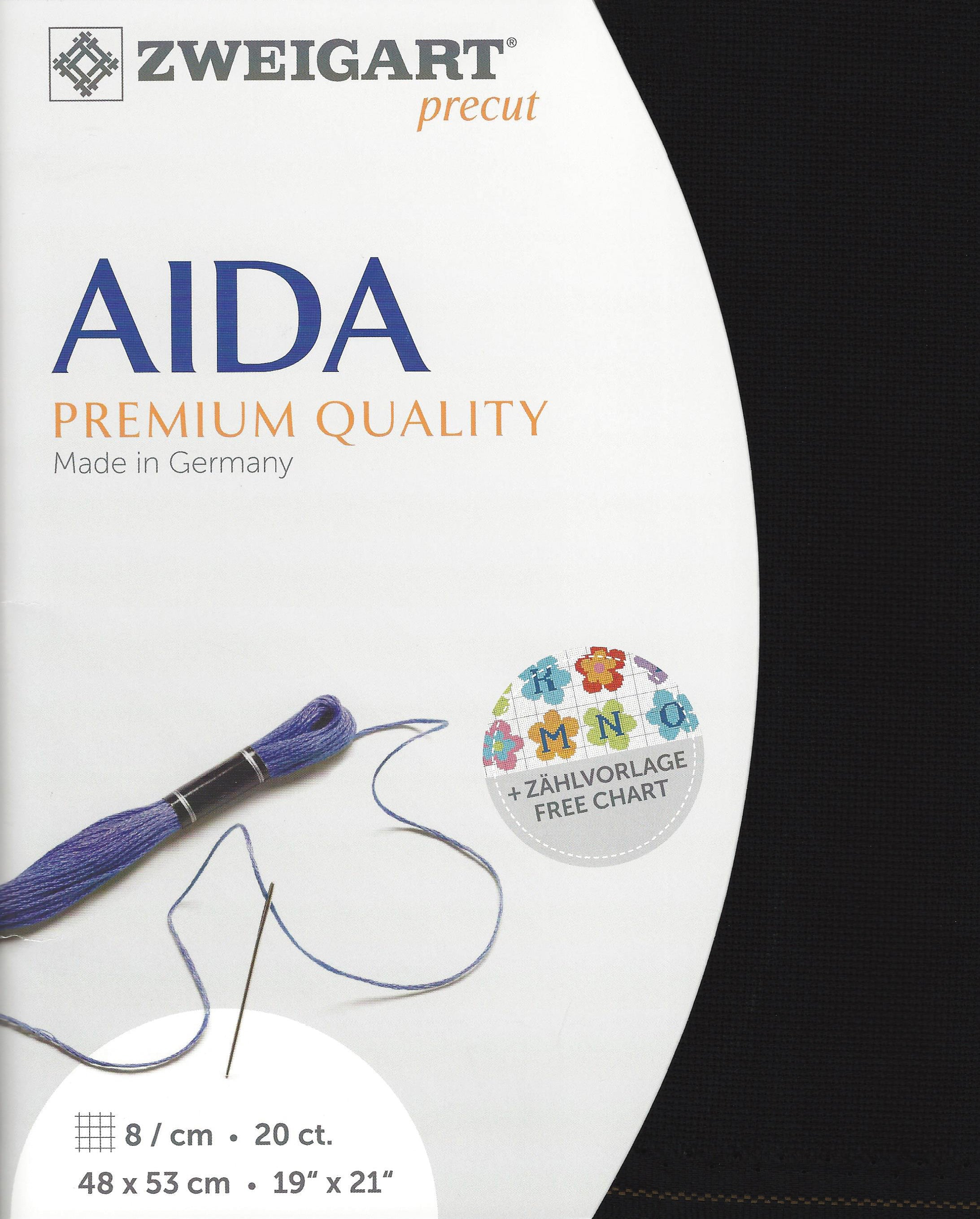 3326-720-PK - COTTON AIDA 20 CT 48X53CM 720 BLACK