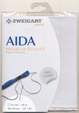 3326-786-PK - COTTON AIDA 20 CT 48X53CM 786 LIGHT GREY