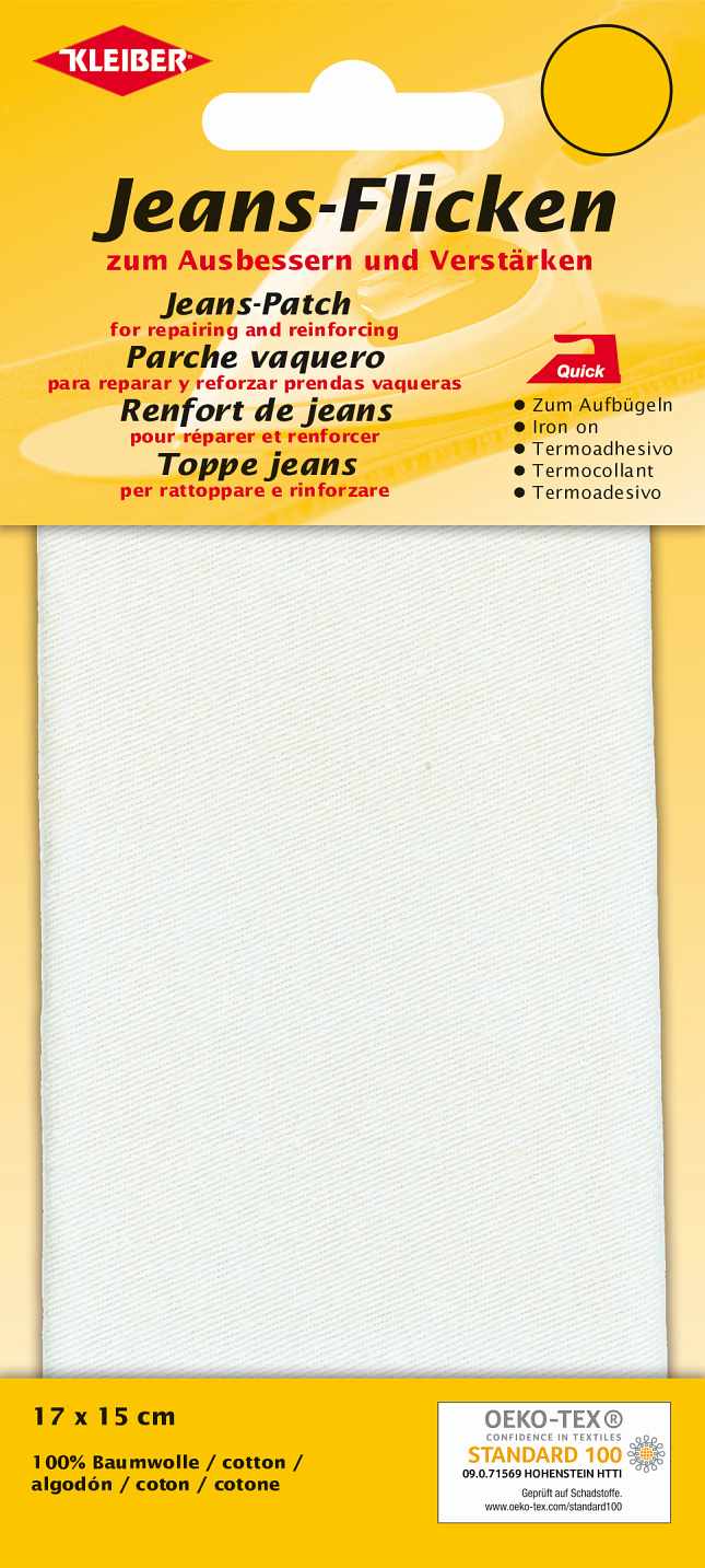 342-02 - liber jeans patch iron white patches