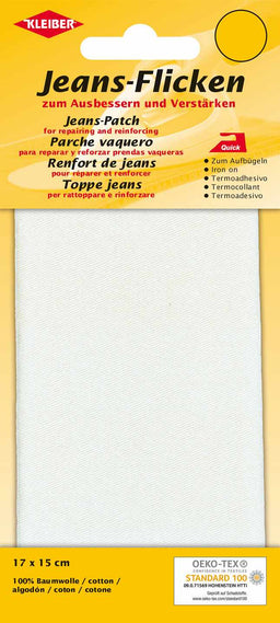 342-02 - liber jeans patch iron white patches