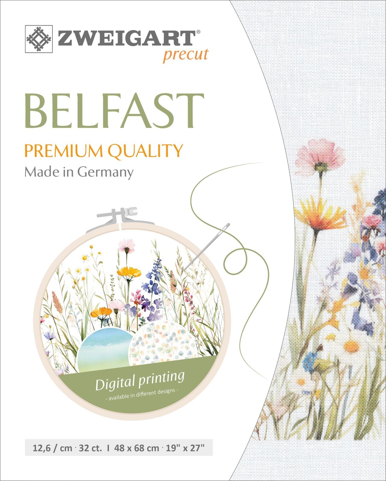 3609-90004-PK - BELFAST 100% LINEN 90004 WILD MEADOW 48 x 68cm