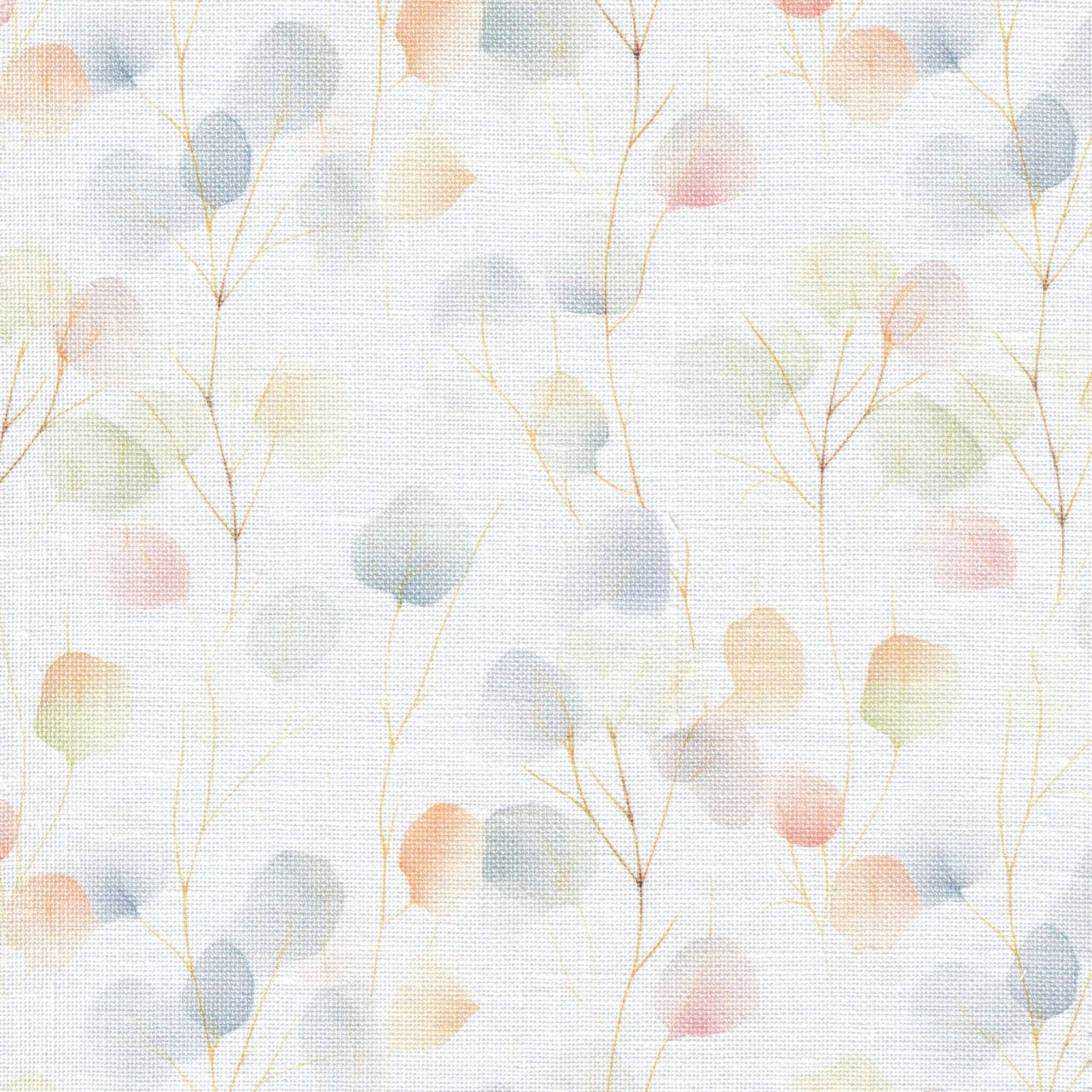 3609-90005 - *BELFAST 100% LINEN 90005 WATERCOLOUR LEAVES 140cm