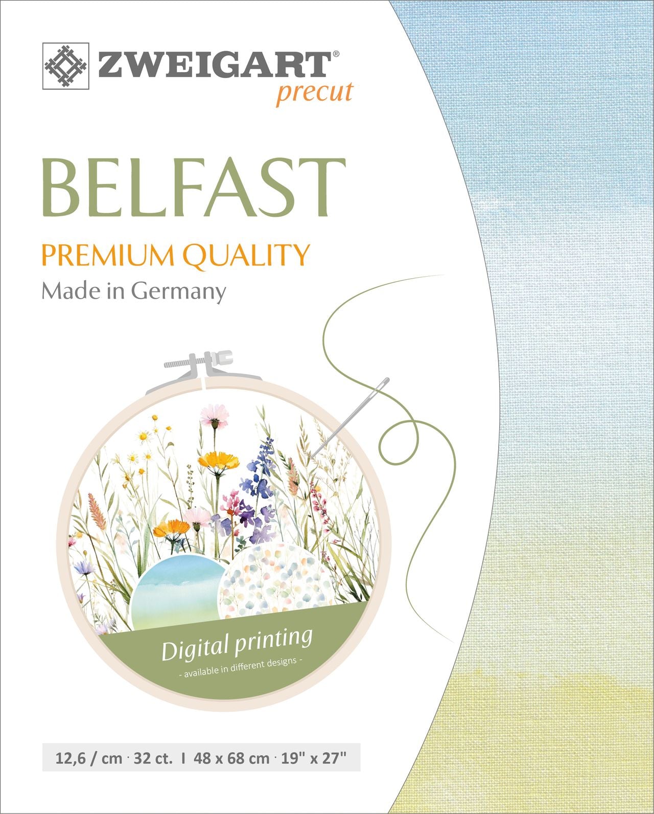 3609-90006-PK - BELFAST 100% LINEN 90006 SPRING AIR 48 x 68cm