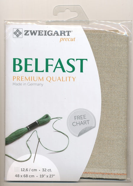 3609-17-PK - BELFAST 100% LINEN 32 CT (48x68cm) 17 SILVER