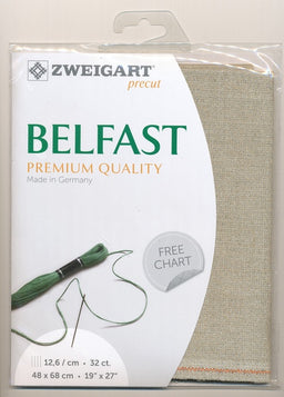 3609-17-PK - BELFAST 100% LINEN 32 CT (48x68cm) 17 SILVER