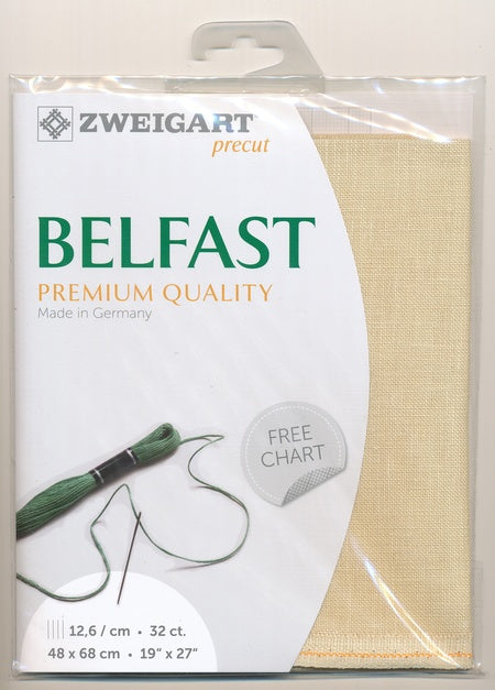 3609-224-PK - BELFAST 100% LINEN 32 CT (48x68cm) 224  MID CREAM