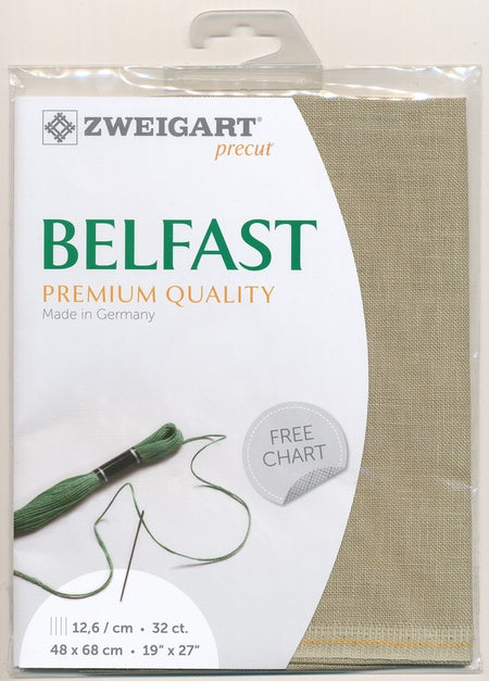 3609-323-PK - BELFAST 100% LINEN 32 CT (48x68cm) 323 DARK BEIGE