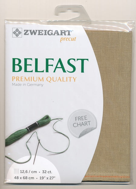 3609-326-PK - BELFAST 100% LINEN 32 CT (48x68cm) 326 BROWN