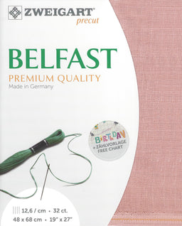 3609-4042-PK - BELFAST 100% LINEN 32 CT (48x68cm) 4042 DARK PINK