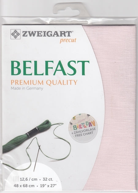 3609-4115-PK - BELFAST 100% LINEN 32 CT (48x68cm) 4115  PINK