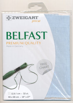 3609-562-PK - BELFAST 100% LINEN 32 CT (48x68cm) 562 LIGHT BLUE
