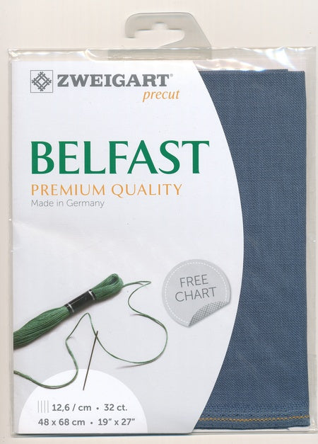 3609-578-PK - BELFAST 100% LINEN 32 CT (48x68cm) 578 BLUE