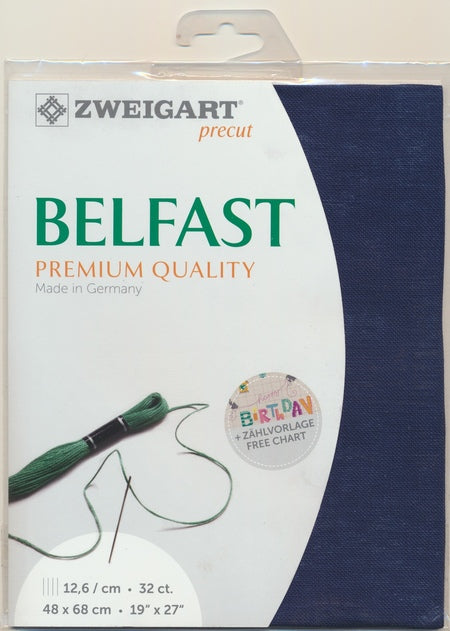 3609-589-PK - BELFAST 100% LINEN 32 CT (48x68cm) 589 NAVY